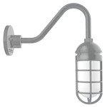 Vaportite Gooseneck Outdoor Wall Light - Galvanized / Clear