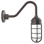 Vaportite Gooseneck Outdoor Wall Light - Architectural Bronze / Clear