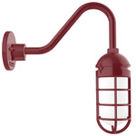 Vaportite Gooseneck Outdoor Wall Light - Barn Red / Clear