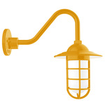 Vaportite Cover Gooseneck Outdoor Wall Light - Bright Yellow / Clear