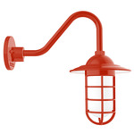 Vaportite Cover Gooseneck Outdoor Wall Light - Vermillion / Clear