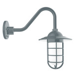 Vaportite Cover Gooseneck Outdoor Wall Light - Slate Gray / Clear