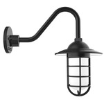 Vaportite Cover Gooseneck Outdoor Wall Light - Black / Clear