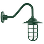 Vaportite Cover Gooseneck Outdoor Wall Light - Forest Green / Clear