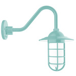 Vaportite Cover Gooseneck Outdoor Wall Light - Sea Green / Clear
