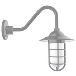 Vaportite Cover Gooseneck Outdoor Wall Light - Galvanized / Clear