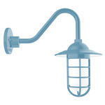 Vaportite Cover Gooseneck Outdoor Wall Light - Light Blue / Clear