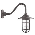 Vaportite Cover Gooseneck Outdoor Wall Light - Bronze Matte / Clear