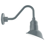 Angle Outdoor Gooseneck Dome Wall Light - Slate Gray