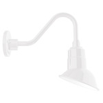 Angle Outdoor Gooseneck Dome Wall Light - White
