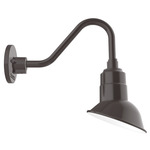 Angle Outdoor Gooseneck Dome Wall Light - Architectural Bronze
