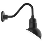 Emblem Outdoor Small Gooseneck Wall Light - Black