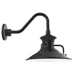 Homestead Outdoor Short Gooseneck Wall Light - Black