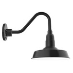 Warehouse Short Gooseneck Outdoor Wall Light - Black