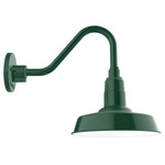 Warehouse Short Gooseneck Outdoor Wall Light - Forest Green