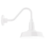 Warehouse Short Gooseneck Outdoor Wall Light - White