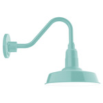 Warehouse Short Gooseneck Outdoor Wall Light - Sea Green