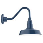 Warehouse Short Gooseneck Outdoor Wall Light - Navy