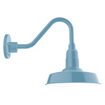 Warehouse Short Gooseneck Outdoor Wall Light - Light Blue