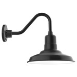 Warehouse Short Gooseneck Outdoor Wall Light - Black