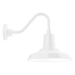 Warehouse Short Gooseneck Outdoor Wall Light - White
