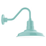 Warehouse Short Gooseneck Outdoor Wall Light - Sea Green