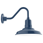 Warehouse Short Gooseneck Outdoor Wall Light - Navy