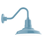 Warehouse Short Gooseneck Outdoor Wall Light - Light Blue
