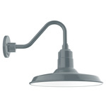 Warehouse Short Gooseneck Outdoor Wall Light - Slate Gray