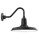 Warehouse Short Gooseneck Outdoor Wall Light - Black