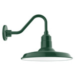 Warehouse Short Gooseneck Outdoor Wall Light - Forest Green