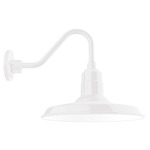 Warehouse Short Gooseneck Outdoor Wall Light - White
