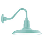 Warehouse Short Gooseneck Outdoor Wall Light - Sea Green