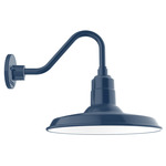Warehouse Short Gooseneck Outdoor Wall Light - Navy