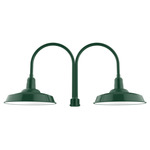 Warehouse Outdoor Post Light - Forest Green