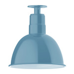 Deep Bowl Outdoor Ceiling Light - Light Blue