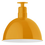 Deep Bowl Outdoor Ceiling Light - Bright Yellow