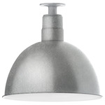 Deep Bowl Outdoor Ceiling Light - Galvanized