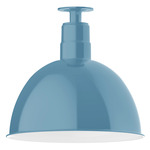 Deep Bowl Outdoor Ceiling Light - Light Blue