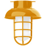 Vaportite Dome Cap Outdoor Ceiling Flush Light - Bright Yellow / Clear