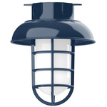 Vaportite Dome Cap Outdoor Ceiling Flush Light - Navy / Clear
