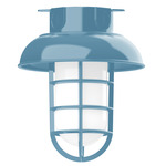 Vaportite Dome Cap Outdoor Ceiling Flush Light - Light Blue / Clear