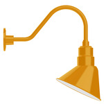 Angle Outdoor Gooseneck Wall Light - Bright Yellow / White