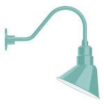 Angle Outdoor Gooseneck Wall Light - Sea Green / White