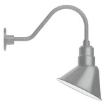 Angle Outdoor Gooseneck Wall Light - Galvanized / White