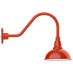 Cafe Gooseneck Outdoor Wall Light - Vermillion / White