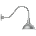 Cafe Gooseneck Outdoor Wall Light - Galvanized / White
