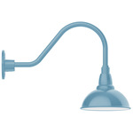 Cafe Gooseneck Outdoor Wall Light - Light Blue / White