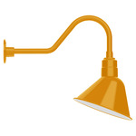 Angle Outdoor Gooseneck Wall Light - Bright Yellow / White