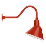 Angle Outdoor Gooseneck Wall Light - Vermillion / White